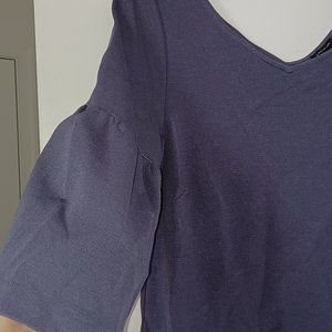 Ann Taylor Soft Purple Peplum Sleeve Blouse Sz M